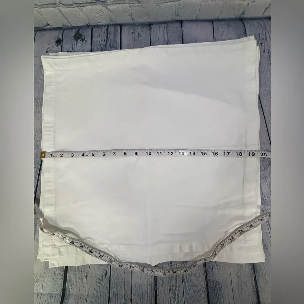 Crate & Barrel Classic Party Wedding Elevated Basic White Cotton Napkin Set of 8